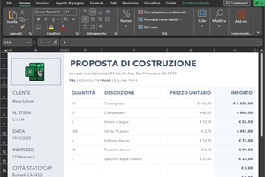 Proposta di costruzione, Preventivo o Ordine fatto rapidamente grazie ad Excel