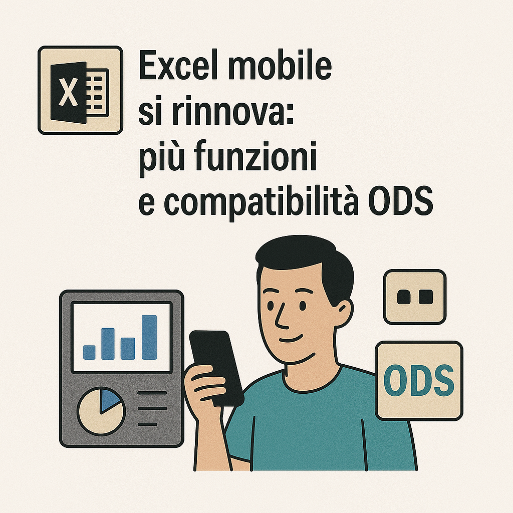 Excel mobile si rinnova: più funzioni e compatibilità ODS